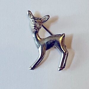 Sterling Silver Fawn Deer Brooch